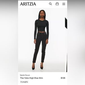 Black Denim Forum Aritzia jeans size 23 The Yoko High Rise Slim